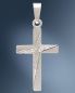 Preview: Kreuz Anhänger strukturiert 12 mm x 18 mm 925 Silber