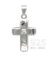 Preview: Kreuz Anhänger m. Stein 11 x 16 mm 925 Silber