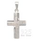 Preview: Kreuz Anhänger matt strukturiert 15 x 20 mm 925 Silber
