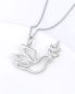 Preview: Kette mit Anhänger Taube 925 Sterling Silber 18 x 25 mm