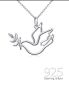 Preview: Kette mit Anhänger Taube 925 Sterling Silber 18 x 25 mm