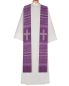 Preview: Stola violett Wolle & Seide 140 cm Kreuze gestickt
