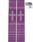 Preview: Stola violett Wolle & Seide 140 cm Kreuze gestickt