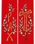 Preview: Stola rot 140 cm mit Kreuz und gesticktem Olivenzweig