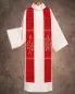 Preview: Stola rot 140 cm mit Kreuz und gesticktem Olivenzweig