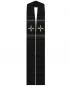 Preview: Stola schwarz mit gesticktem Kreuz, 140 cm lang