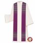 Preview: Stola violett Streifeneinwebe, silberne Lurexeinwebe 150 cm