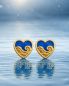 Preview: Ahava Herz Ohrringe 8x8 mm Lapis Silber vergoldet