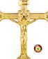 Preview: Altarkreuz 16 x 32 cm dreibeinig Messing poliert