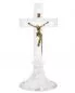 Preview: Altargarnitur Glas Stehkreuz 20 cm mit Kerzenleuchter