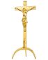 Preview: Altarkreuz 16 x 42 cm dreibeinig Messing poliert