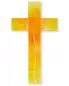 Preview: Glaskreuz 25 x 14 x 4 cm Spirale gelb & orange