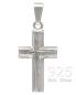 Preview: Kreuz Anhänger Stege poliert 11 x 18 mm 925 Silber