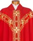 Preview: Nikolaus - Kasel rot mit Gabelkreuz Bortenbesatz