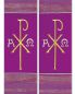 Preview: Priesterstola Pax und A + O violett mit Streifeneinwebe