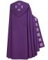 Preview: Rauchmantel violett mit Stola Kreuzstab gestickt