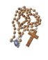 Preview: Rosenkranz Olivenholz Perlen Kreuz 4 cm