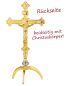 Preview: Altarkreuz 16 x 32 cm dreibeinig Messing poliert