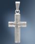 Preview: Kreuz Anhänger Stege poliert 11 x 18 mm 925 Silber