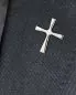 Preview: Anstecknadel Kreuz 2 cm vernickelt mit Verschluß