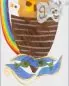 Preview: Taufkerze Arche Noah mit Regenbogen, oval 240 mm