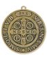 Preview: St. Benedikt Medaille 10 cm Ø Messing patiniert