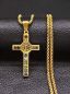Preview: Benediktuskreuz mit Kette 3,5 x 2 cm, Edelstahl vergoldet