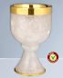 Preview: Kelch 19 cm vergoldet Mantel, solider Bergkristall