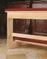 Preview: Brautbetstuhl 120 cm Buche natur mit rotem Samtpolster
