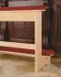 Preview: Brautbetstuhl 120 cm Buche natur mit rotem Samtpolster
