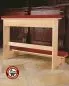 Preview: Brautbetstuhl 120 cm Buche natur mit rotem Samtpolster
