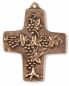 Preview: Kommunionkreuz Weinstock 9,5 x 7,5 cm Bronzerelief