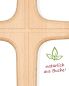Preview: Wandkreuz Buchenholz natur 20 x 12 cm schlicht