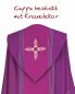 Preview: Rauchmantel Wolle & Seide violett, mit Stola 140 cm