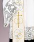 Preview: Hochzeitsstola Damast Ringe & Kreuz gestickt