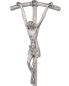 Preview: Stehkreuz antiksilber 30 cm "Papstkreuz" mit Christus