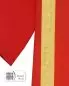 Preview: Dalmatik rot mit Clavistäben aus Goldbordüre 125 cm