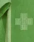 Mobile Preview: Dalmatik grün, Seide & Wolle gefüttert Streifen 3 Kreuze
