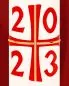 Preview: Osterkerze 250 x 40 mm Kreuz A+O mit Jahreszahl