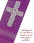 Preview: Diakonstola Wolle & Seide violett Kreuz gestickt