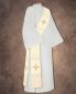 Preview: Diakonstola creme 140 cm mit gesticktem Goldkreuz