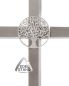 Preview: Kreuz aus Edelstahl mit Lebensbaum 18,5 x 14 x 0,5 cm