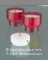 Preview: Opferkerzen rot 50 mm Ø 250 Opferlichter 9 Stunden
