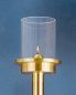 Preview: Flambeauxstab Holz 65 cm Messing mit Plexiglaszylinder