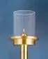 Preview: Flambeauxstab Holz 65 cm Messing mit Plexiglaszylinder