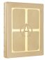 Preview: Evangeliareinband Leder beige mit Goldprägung A+O