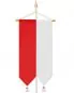 Mobile Preview: Fahne Baumwolle rot & weiß mit Querstange & Quasten
