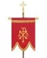 Preview: Prozessionsfahne 125x90cm rot PX + Kreuz goldgestickt