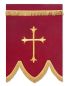 Preview: Prozessionsfahne 125x90cm rot  PX + Kreuz goldgestickt