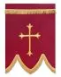 Preview: Prozessionsfahne 125x90cm rot PX + Kreuz goldgestickt